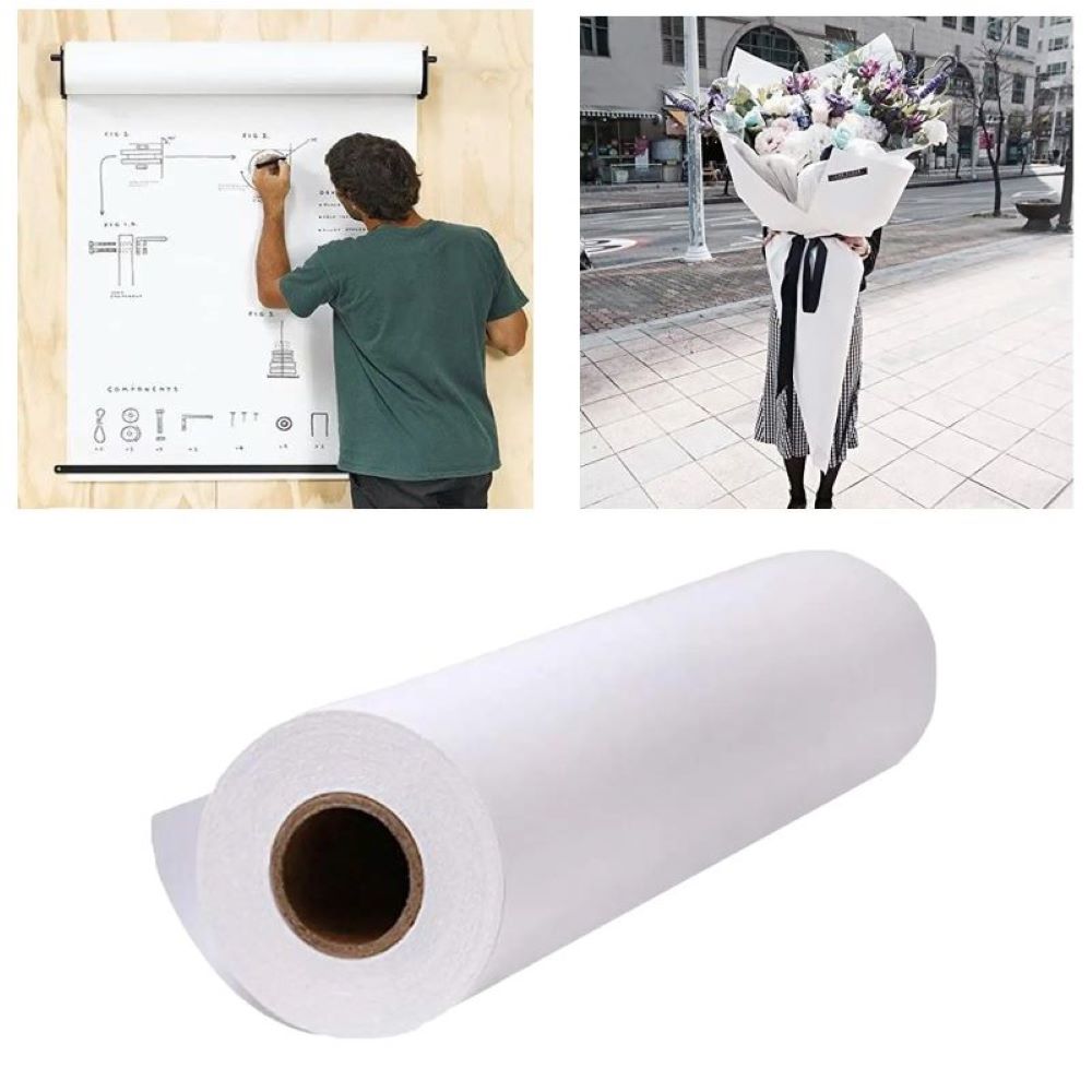 Craft Foam Roll - Rolo de papel kraft branco/preto/marrom para