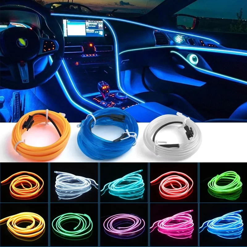 1m/3m/5m interior do carro con - Led El Wire avaliação e preço